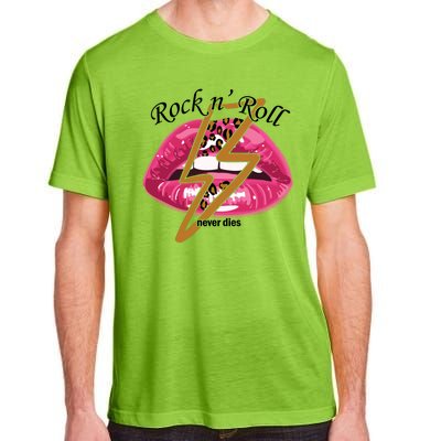 Rock And Roll Never Dies Lips Adult ChromaSoft Performance T-Shirt