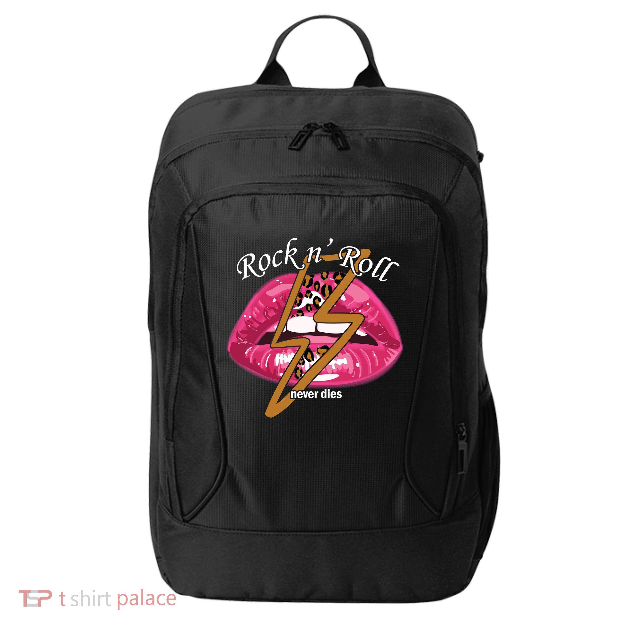 Rock And Roll Never Dies Lips City Backpack