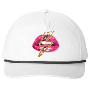 Rock And Roll Never Dies Lips Snapback Five-Panel Rope Hat