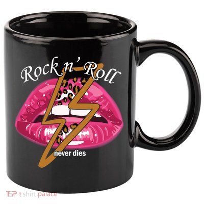 Rock And Roll Never Dies Lips 11oz C Handle Ceramic Mug