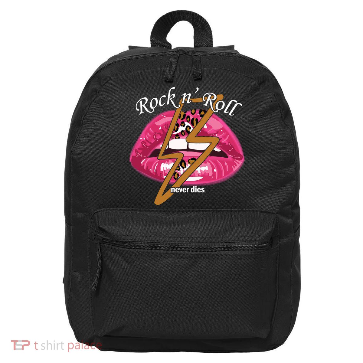 Rock And Roll Never Dies Lips 16 in Basic Backpack