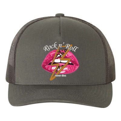 Rock And Roll Never Dies Lips Yupoong Adult 5-Panel Trucker Hat