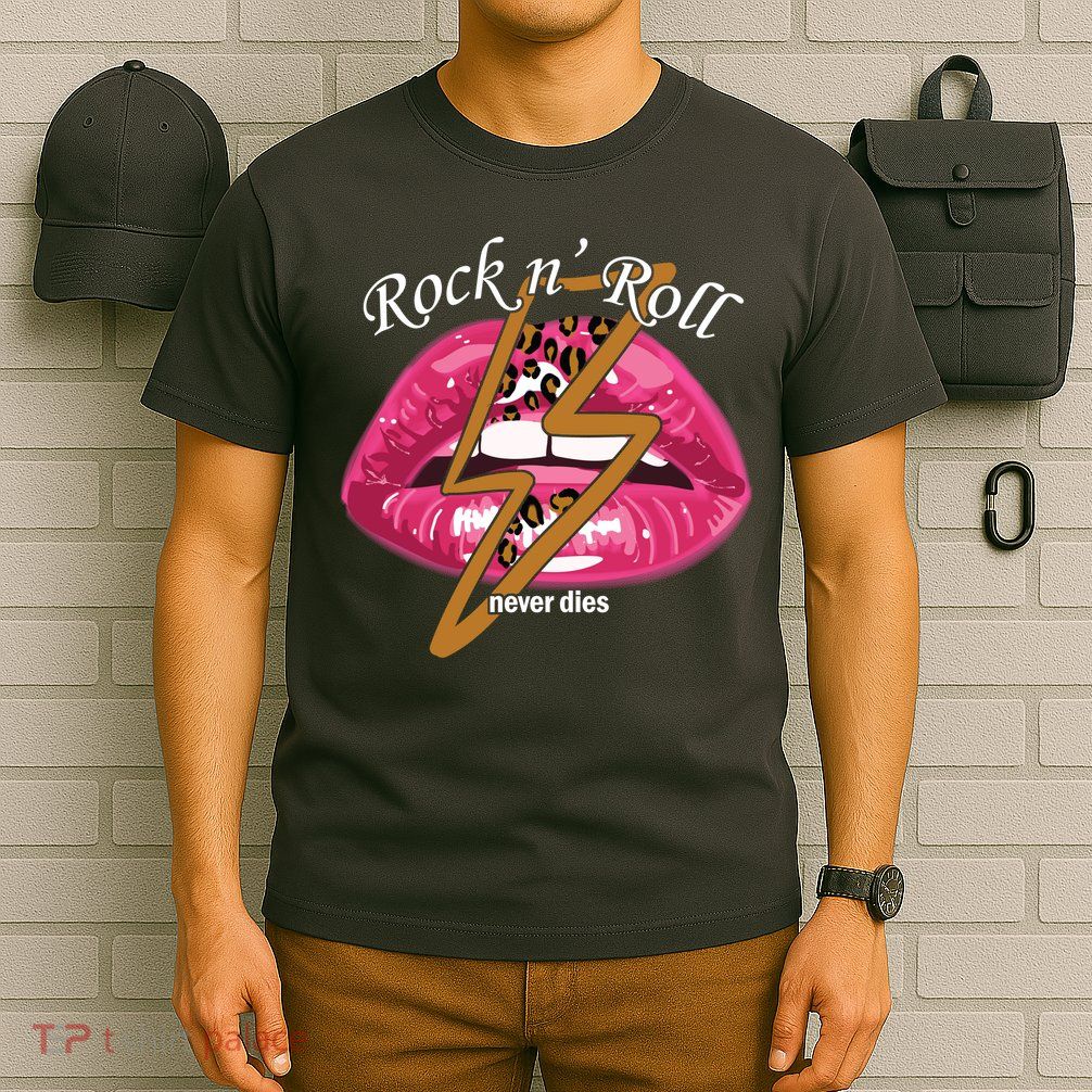 Rock And Roll Never Dies Lips T-Shirt