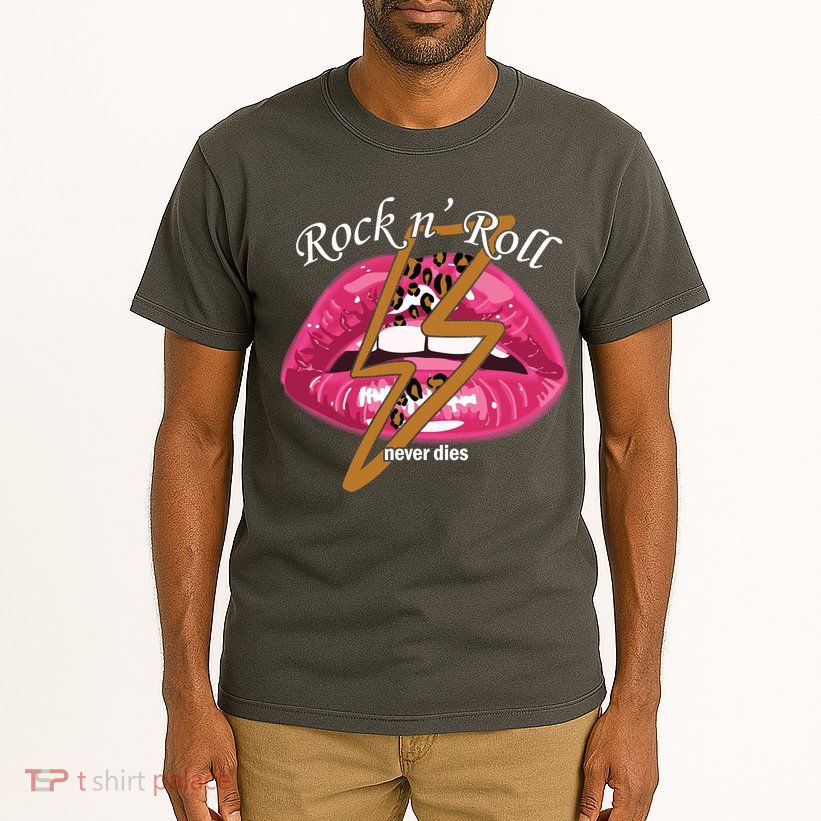 Rock And Roll Never Dies Lips Tall T-Shirt