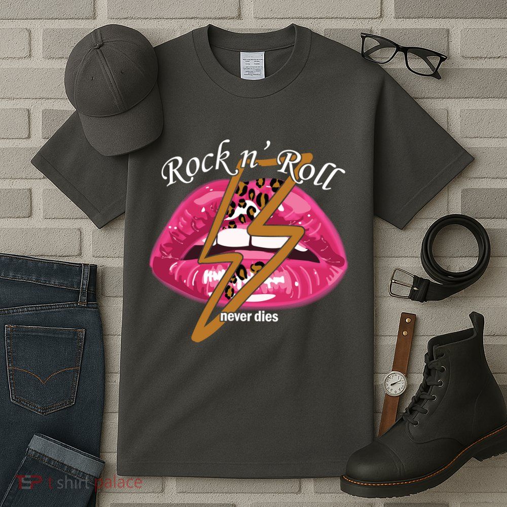 Rock And Roll Never Dies Lips Tall T-Shirt