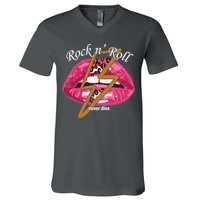 Rock And Roll Never Dies Lips V-Neck T-Shirt