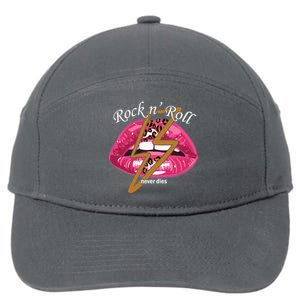 Rock And Roll Never Dies Lips 7-Panel Snapback Hat