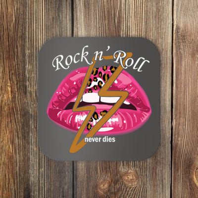 Rock And Roll Never Dies Lips Coaster