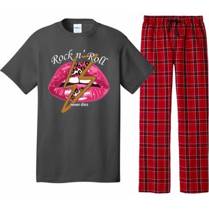 Rock And Roll Never Dies Lips Pajama Set