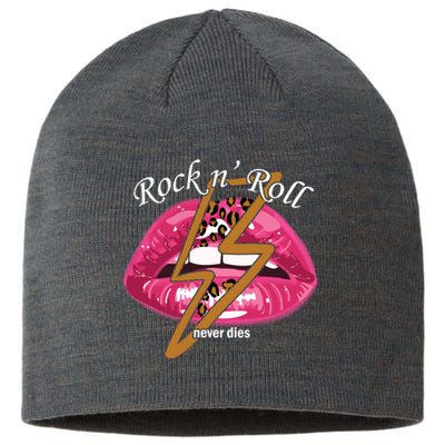 Rock And Roll Never Dies Lips Sustainable Beanie