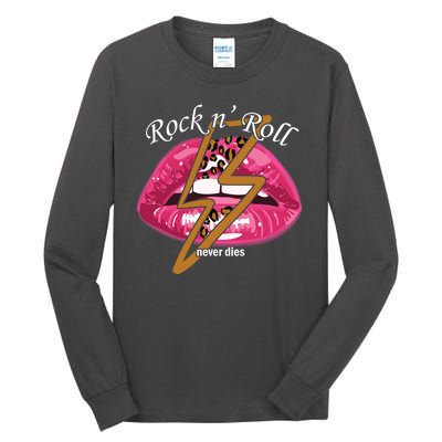 Rock And Roll Never Dies Lips Tall Long Sleeve T-Shirt