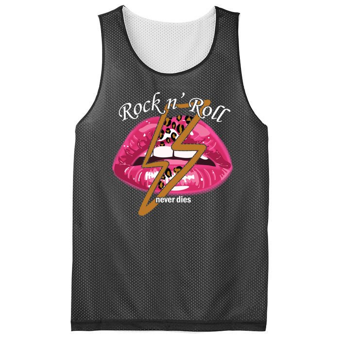 Rock And Roll Never Dies Lips Mesh Reversible Basketball Jersey Tank