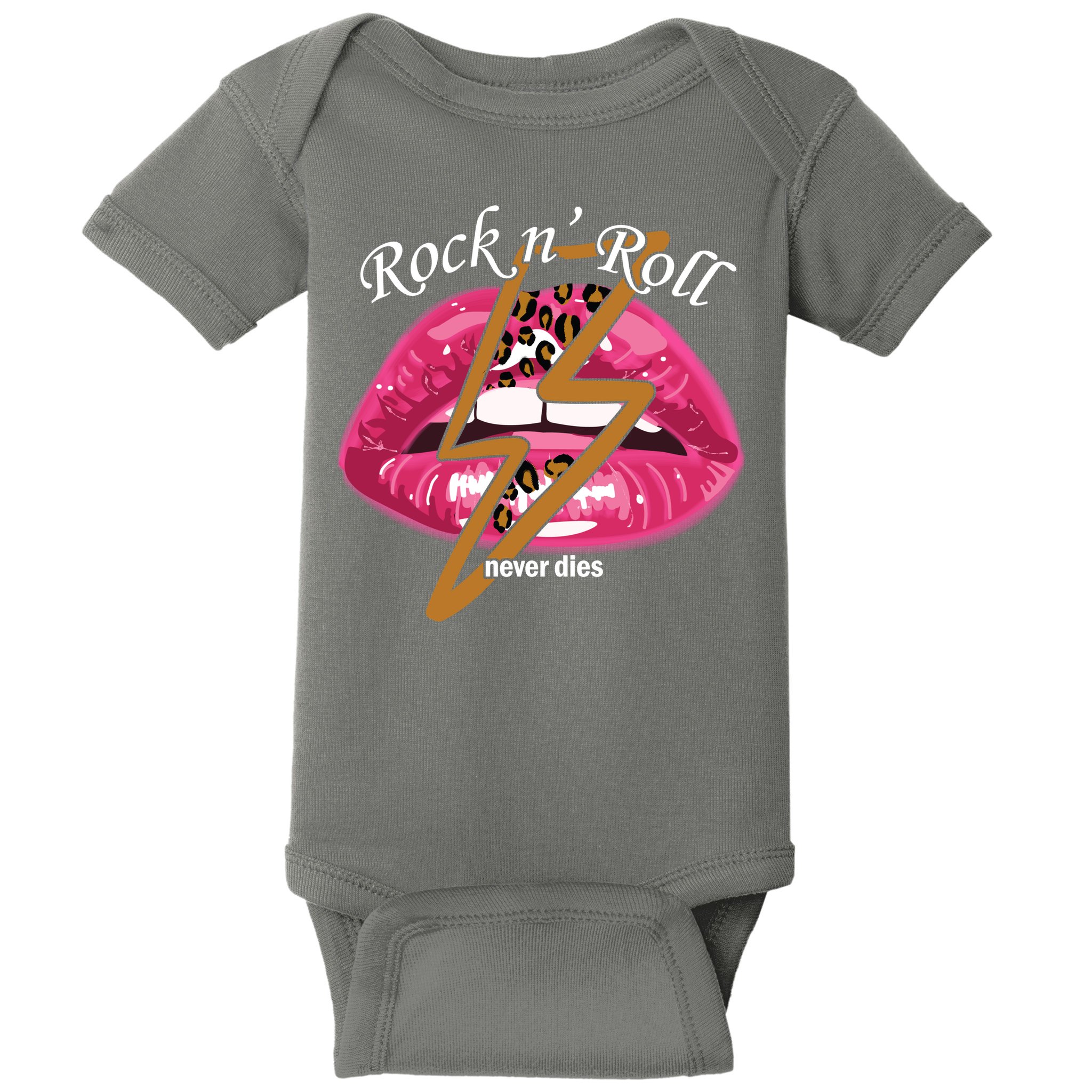 Rock And Roll Never Dies Lips Baby Bodysuit