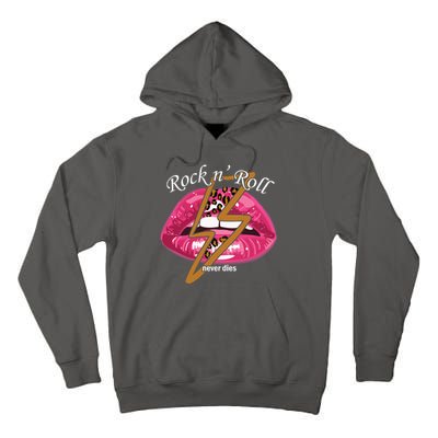 Rock And Roll Never Dies Lips Tall Hoodie