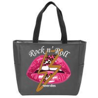 Rock And Roll Never Dies Lips Zip Tote Bag