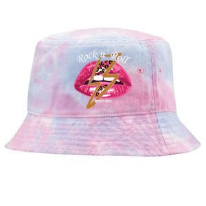 Rock And Roll Never Dies Lips Tie-Dyed Bucket Hat