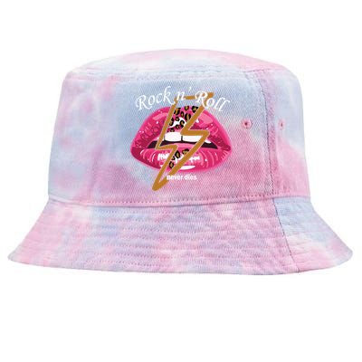 Rock And Roll Never Dies Lips Tie-Dyed Bucket Hat