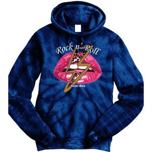 Rock And Roll Never Dies Lips Tie Dye Hoodie