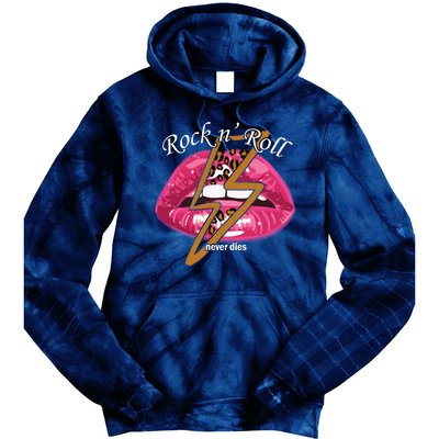 Rock And Roll Never Dies Lips Tie Dye Hoodie