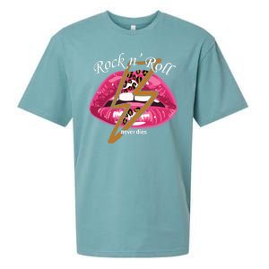 Rock And Roll Never Dies Lips Sueded Cloud Jersey T-Shirt