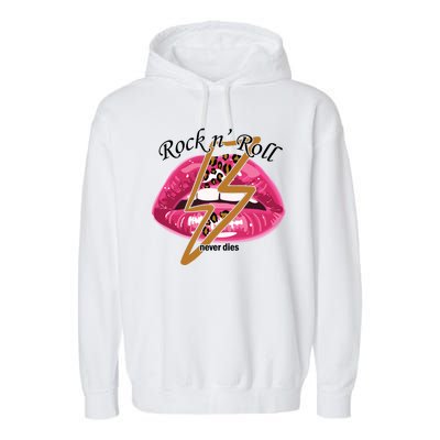 Rock And Roll Never Dies Lips Garment-Dyed Fleece Hoodie