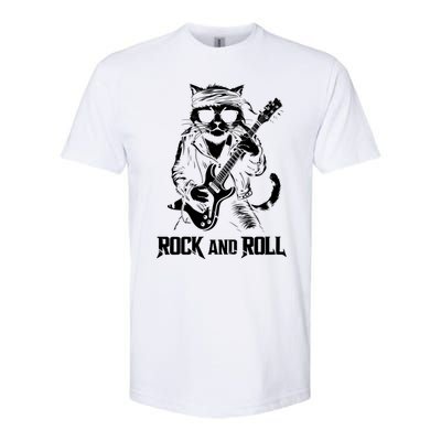 Rock And Roll Funny Cat Playing Bass Guitar Bassist Gift Softstyle CVC T-Shirt