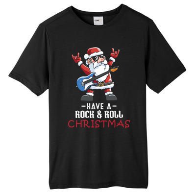 Rock And Roll Guitar Santa Christmas Rock Music Lover Funny Gift Tall Fusion ChromaSoft Performance T-Shirt