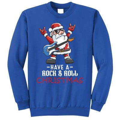 Rock And Roll Guitar Santa Christmas Rock Music Lover Funny Gift Sweatshirt