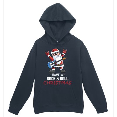 Rock And Roll Guitar Santa Christmas Rock Music Lover Funny Gift Urban Pullover Hoodie