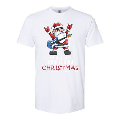 Rock And Roll Guitar Santa Christmas Rock Music Lover Funny Gift Softstyle CVC T-Shirt