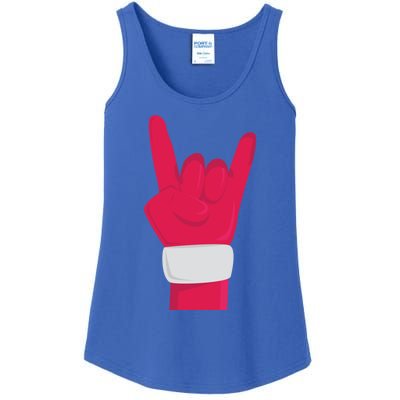 Rock And Roll Hand Santa Christmas Xmas Music Fans Musician Cool Gift Ladies Essential Tank