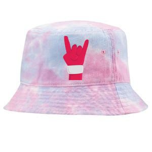 Rock And Roll Hand Santa Christmas Xmas Music Fans Musician Cool Gift Tie-Dyed Bucket Hat