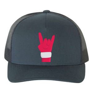 Rock And Roll Hand Santa Christmas Xmas Music Fans Musician Cool Gift Yupoong Adult 5-Panel Trucker Hat