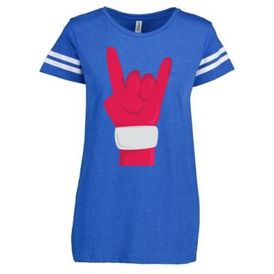 Rock And Roll Hand Santa Christmas Xmas Music Fans Musician Cool Gift Enza Ladies Jersey Football T-Shirt