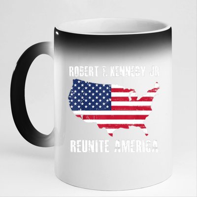 Reunite America RFK Kennedy Democrat President 2024 Women 11oz Black Color Changing Mug