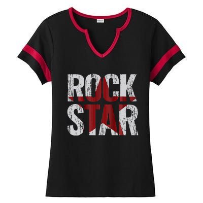 Rock And Roll Star Ladies Halftime Notch Neck Tee