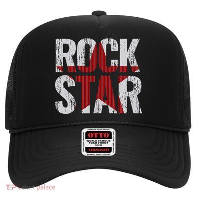 Rock And Roll Star High Crown Mesh Back Trucker Hat