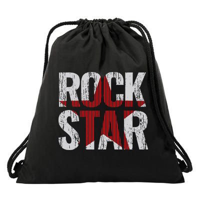 Rock And Roll Star Drawstring Bag