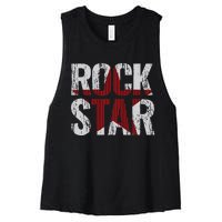 Rock And Roll Star Women's Racerback Cropped Tank