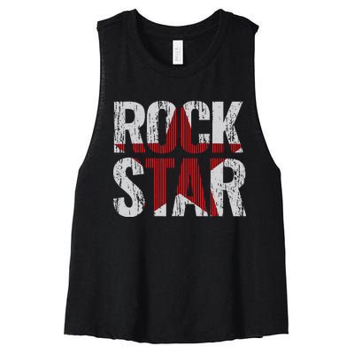 Rock And Roll Star Women's Racerback Cropped Tank