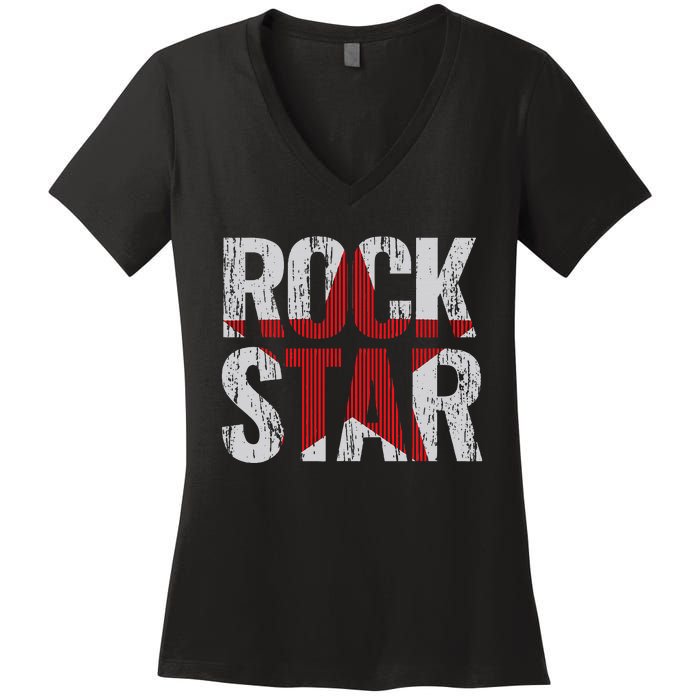 Rock And Roll Star Women's V-Neck T-Shirt