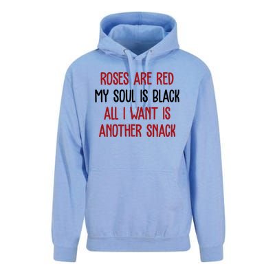 Roses Are Red My Soul Is Black All I Want Is Another Snack Funny Valentines Day Unisex Surf Hoodie