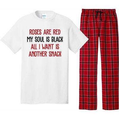 Roses Are Red My Soul Is Black All I Want Is Another Snack Funny Valentines Day Pajama Set