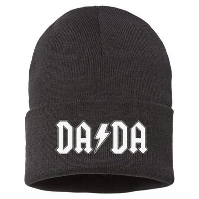 Rock and Roll Dada Father's Day For New Dad for Him Dada Sustainable Knit Beanie