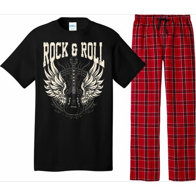 Rock And Roll Lover Gifts Cool Electric Guitar Concert Band Pajama Set