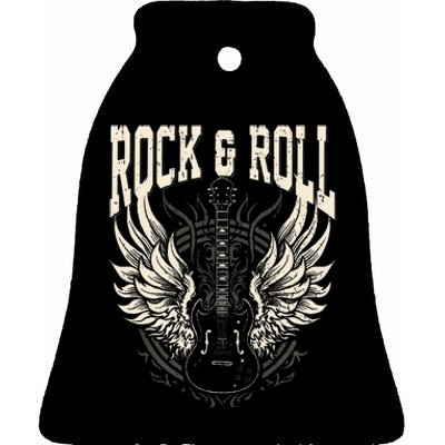 Rock And Roll Lover Gifts Cool Electric Guitar Concert Band Ceramic Bell Ornament