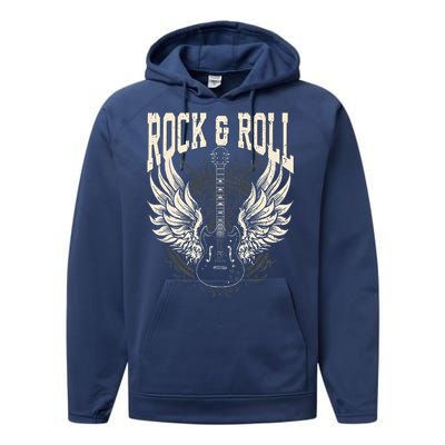 Rock And Roll Lover Gifts Cool Electric Guitar Concert Band Performance Fleece Hoodie