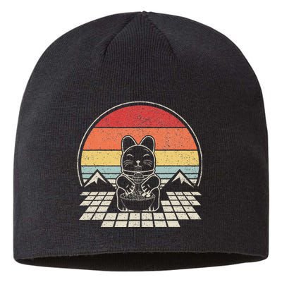 Retro Anime Ra Cat Japanese Noodles Aesthetic Kawaii  Sustainable Beanie