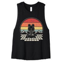 Retro Anime Ra Cat Japanese Noodles Aesthetic Kawaii  Women's Racerback Cropped Tank