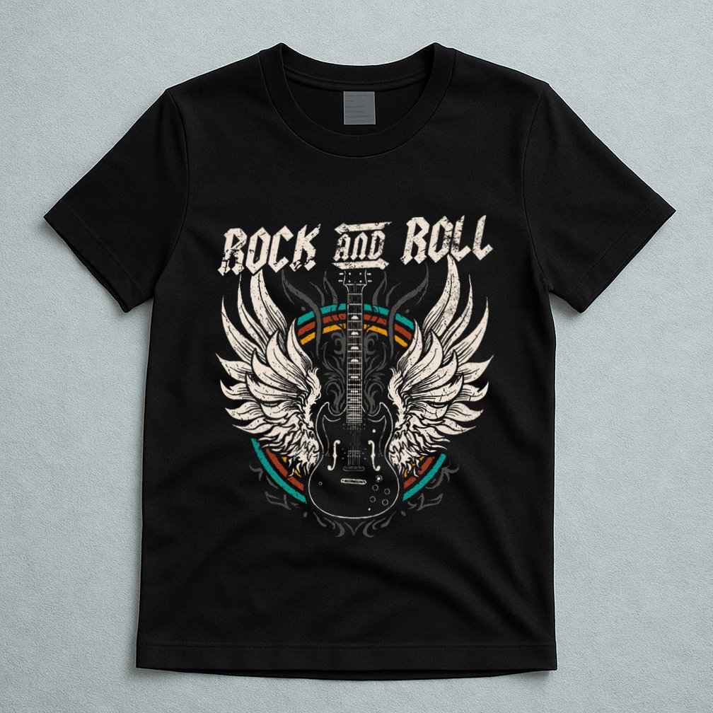 Rock And Roll Guitar Vintage Rock Music T-Shirt